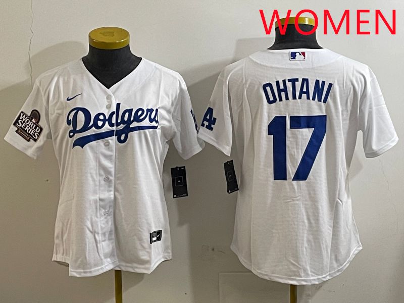 Women Los Angeles Dodgers #17 Ohtani White Game 2025 Nike MLB Jersey style 3181